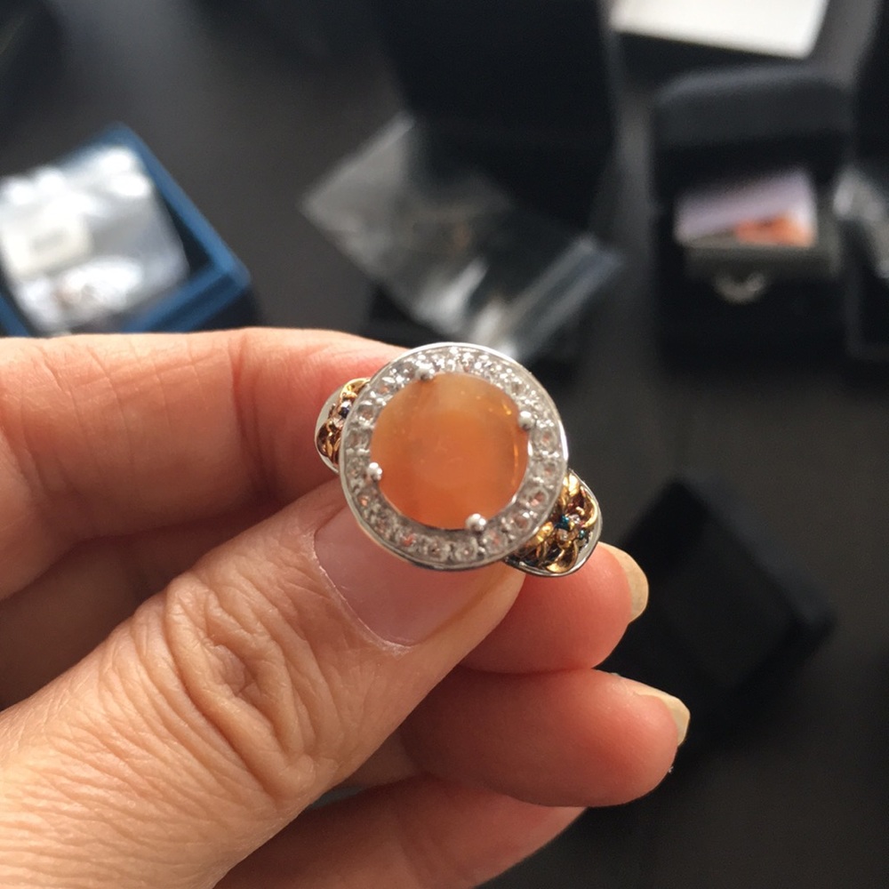 Victoria Wieck 14k gold silver orange gemstone - Picture 3 of 9